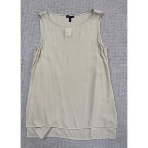 Eileen Fisher Women's Cream Sleeveless Silk Shirt Size M #57630